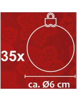 DEKORATIVNÍ PLASTOVÁ CETKA 6CM SADA 35 KS ČERVENÁ