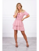 Šaty v pase tmavě pudrově růžové Šaty v pase tmavě pudrově růžové