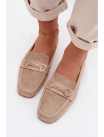 Dámské loafersy Mokasyny s ozdobou Béžové Palerina