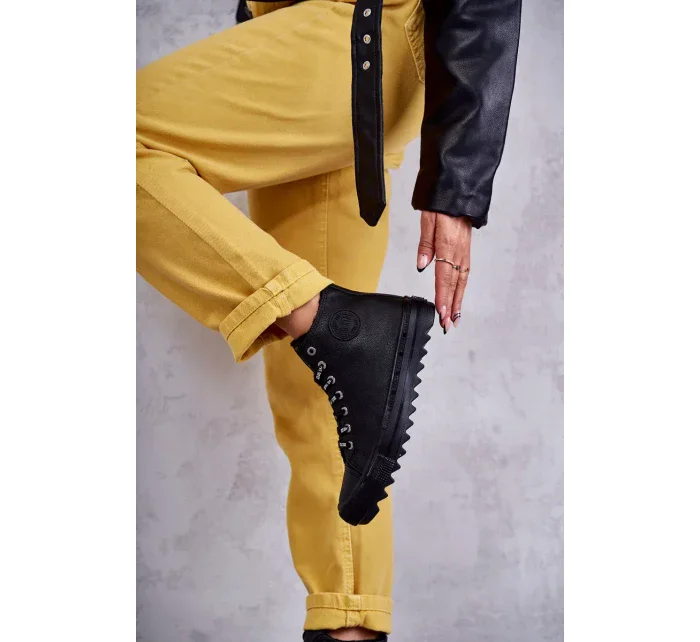 Dámské Tenisky Big Star Vysoké Zateplené Černé EE274110 Dámské Tenisky Big Star Vysoké Zateplené Černé EE274110