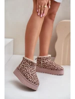 Dámské sněhule s leopardím vzorem na platformě zateplené kožíškem hnědé Xamella Dámské sněhule s leopardím vzorem na platformě zateplené kožíškem hnědé Xamella