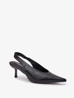 Lodičky s otevřenou patou z eko kůže Aricandia – černé