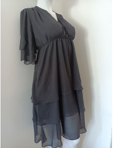 Dámské šifónové šaty S161 černé  - Stylove M-38