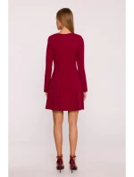 Dámské šaty M872 Bordó - MOE Dámské šaty M872 Bordó - MOE