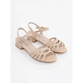 Luxusní  sandály dámské hnědé bez podpatku