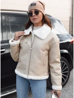 Dámská kožená bunda s ovčí kůží Dstreet beige model 21981561 - FashionStreet