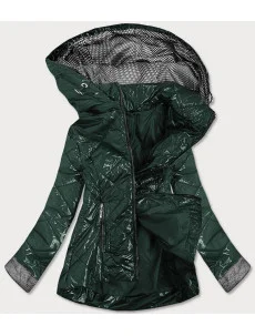 Lesklá zelená prošívaná dámská bunda (B9573)