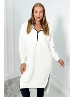 Zateplená mikina s bočními rozparky ecru Zateplená mikina s bočními rozparky ecru