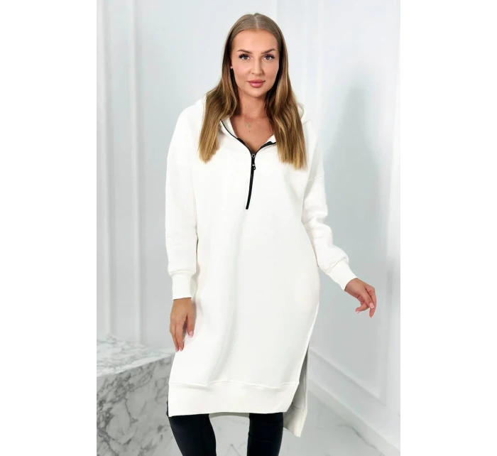 Zateplená mikina s bočními rozparky ecru Zateplená mikina s bočními rozparky ecru