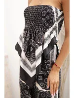 Dámský komplet s širokými nohavicemi a topem černý Dámský komplet s širokými nohavicemi a topem černý