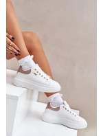Dámské Sneakersy Na Platformě Eko Kůže Bílé Lelandine Dámské Sneakersy Na Platformě Eko Kůže Bílé Lelandine