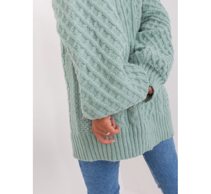 Sweter AT SW  mietowy model 18895582 - FPrice