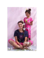 Dámské pyžamo 21231-400-2 tm. modrá-růžová - Rebelle