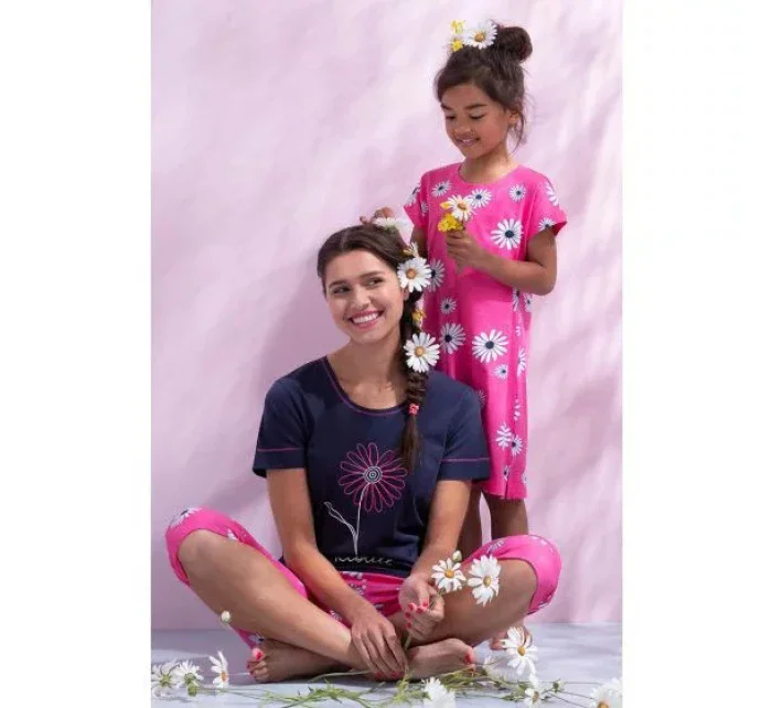 Dámské pyžamo 21231-400-2 tm. modrá-růžová - Rebelle