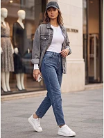Dámské džíny Mom Fit s vysokým pasem, modré, FashionStreet UY3104 Dámské džíny Mom Fit s vysokým pasem, modré, FashionStreet UY3104