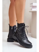 Kožené botky worker s teplou podšívkou na zip černé Elosie Kožené botky worker s teplou podšívkou na zip černé Elosie