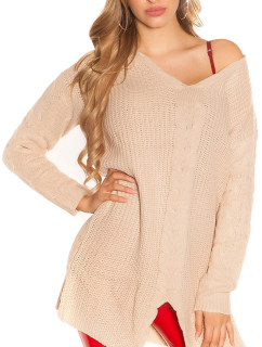 Trendy pletený svetr KouCla XL s hrubým vzorem