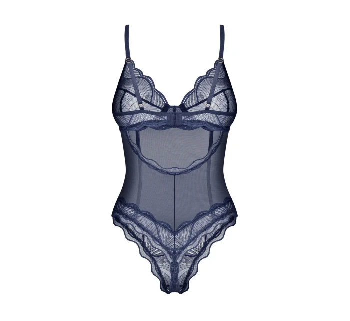 Dámské body Nightly Blue Crotchless Teddy tm. modré - Obsessive Dámské body Nightly Blue Crotchless Teddy tm. modré - Obsessive
