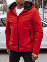Pánská přechodná bunda s kapucí červená FashionStreet TX4886 Pánská přechodná bunda s kapucí červená FashionStreet TX4886