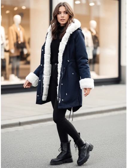 Dámská zimní bunda navy blue Dstreet model 21982597 - FashionStreet