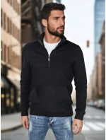 Pánská mikina s límečkem černá model 21985946 - Dstreet Pánská mikina s límečkem černá model 21985946 - Dstreet