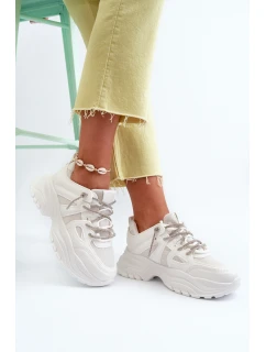 Dámské tenisky na masivní podrážce s ozdobným šněrováním Bílé Relissa