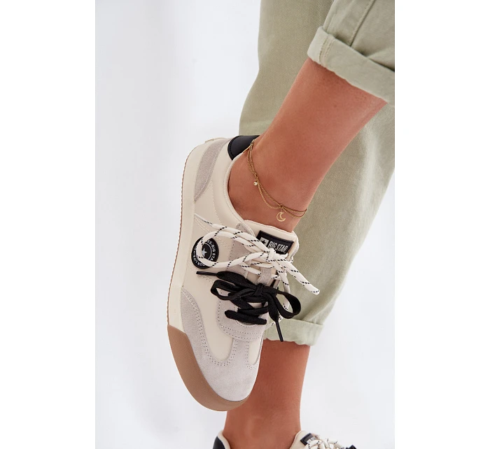 Dámské tenisky s dvojitým šněrováním Big Star model 22042687 Béžové - Big Star Shoes