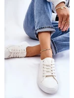 Dámské hladké nízké tenisky Big Star LL274058 Bílé Dámské hladké nízké tenisky Big Star LL274058 Bílé