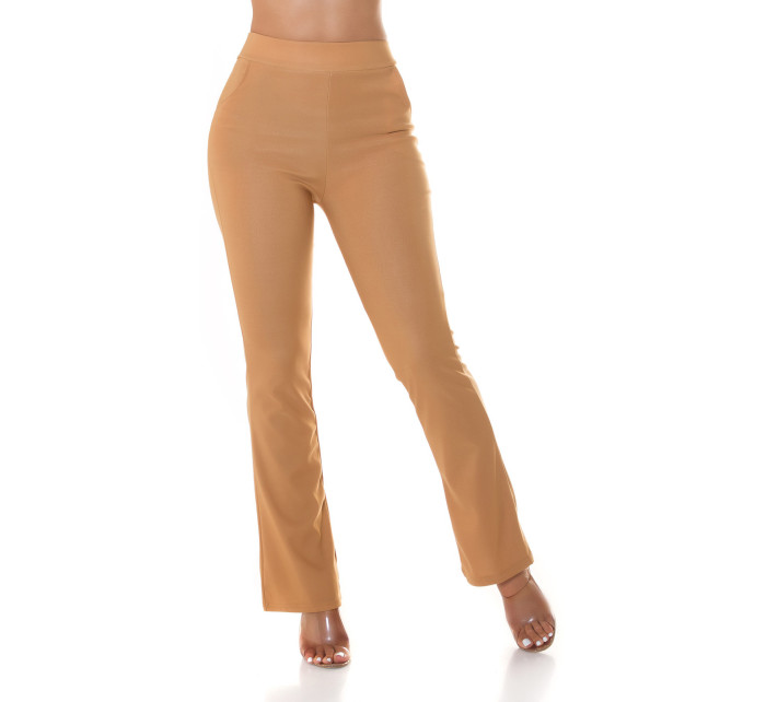 Sexy Must-Have Základní rozšířené kalhoty s vysokým pasem