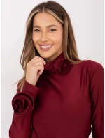 Dámská halenka ve vínové bordó barvě s růžemi model 21818055 - Factory Price Dámská halenka ve vínové bordó barvě s růžemi model 21818055 - Factory Price