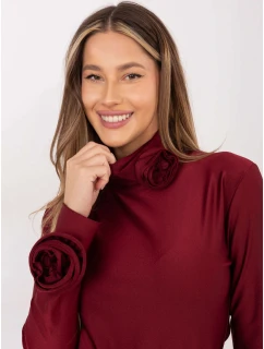 Dámská halenka ve vínové bordó barvě s růžemi model 21818055 - Factory Price