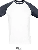 SOL'S Funky Pánské 2-barevné raglánové tričko 25.1190 white/navy