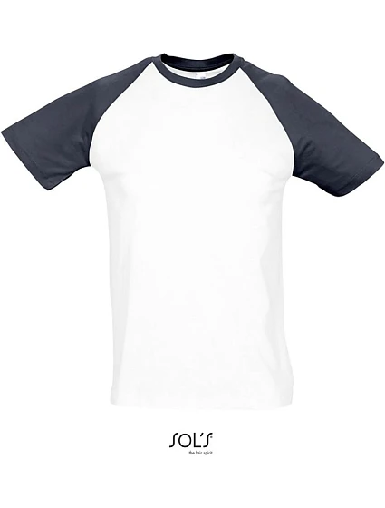 SOL'S Funky Pánské 2-barevné raglánové tričko 25.1190 white/navy