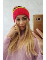 Dámská čepice Kinga K297 červená+kiwi+černá Dámská čepice Kinga K297 červená+kiwi+černá