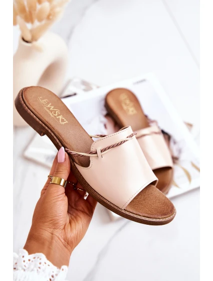 Kožené Nazouváky Lewski Shoes model 21558572 Béžové - Boto