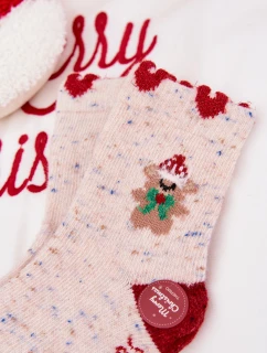 Dětské vánoční ponožky S Medvídkem A  Béžové model 21786792 - Aura.via