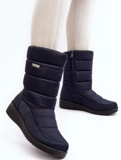 Zateplené sněhule na klínku, tmavě modrá Calena