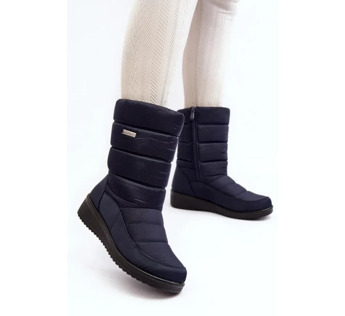 Zateplené sněhule na klínku, tmavě modrá Calena Zateplené sněhule na klínku, tmavě modrá Calena