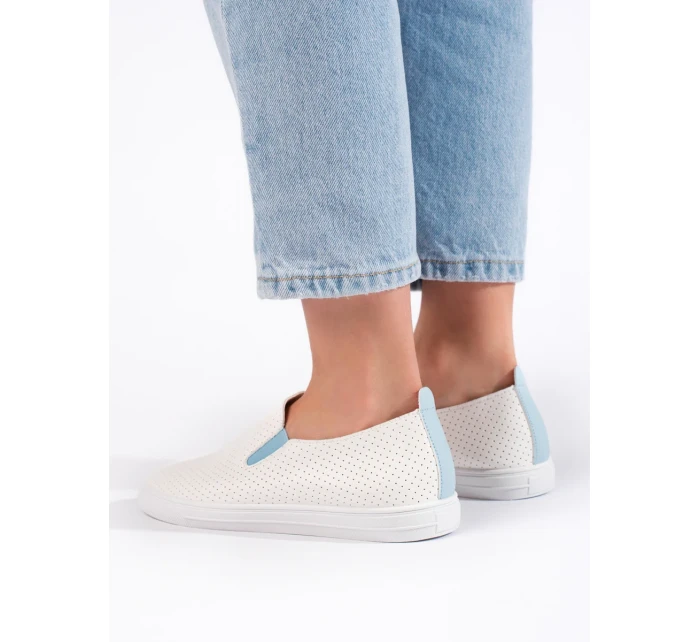 Zajímavé tenisky bílé dámské bez podpatku Zajímavé tenisky bílé dámské bez podpatku