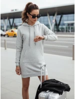 Dámská oversize dlouhá mikina světle šedá model 21964016 - Dstreet