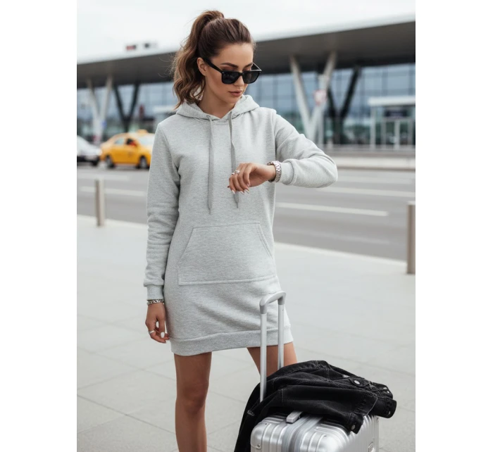 Dámská oversize dlouhá mikina světle šedá model 21964016 - Dstreet