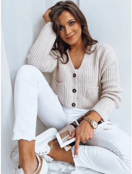 dámský svetr světle béžový Dstreet model 21968531 - FashionStreet dámský svetr světle béžový Dstreet model 21968531 - FashionStreet