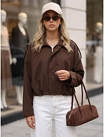 Krótka kurtka damska przejściowa brązowa model 22350768 - FashionStreet Krótka kurtka damska przejściowa brązowa model 22350768 - FashionStreet