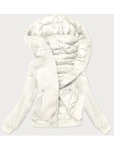 Oboustranná bílá dámská bunda "beránek" (H-989-82)