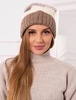 Fleecová čepice Bojana K265 tmavě béžová+ecru+světle béžová