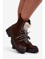 Dámské trapery boty z eko kůže čokoládové Bellora Dámské trapery boty z eko kůže čokoládové Bellora
