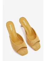 Dámské pantofle na podpatku Žluté model 22092050 - Boto