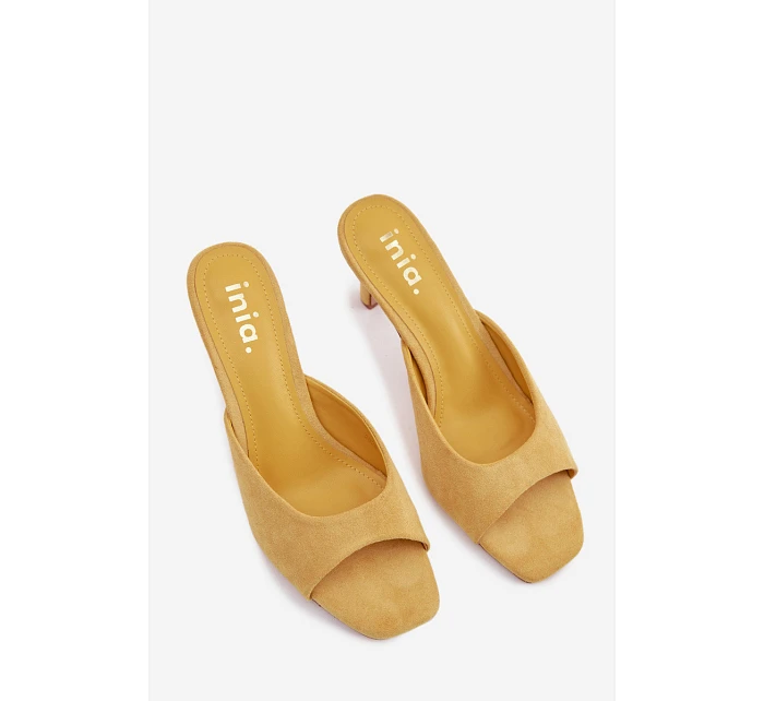 Dámské pantofle na podpatku Žluté model 22092050 - Boto