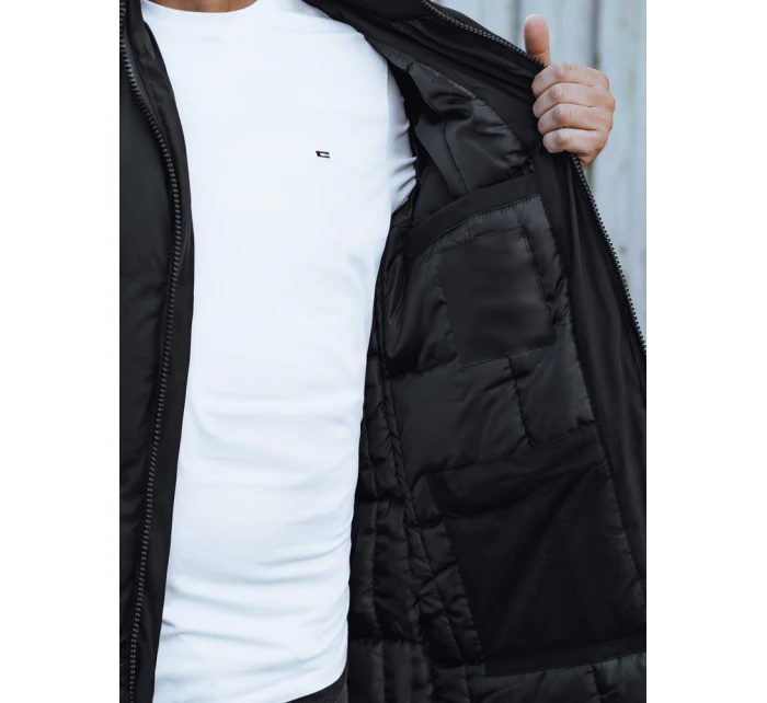 Pánská prošívaná zimní bunda s kapucí černá FashionStreet TX4923 Pánská prošívaná zimní bunda s kapucí černá FashionStreet TX4923