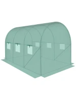 SKLENÍK ZAHRADNÍ TUNEL 200X300X200CM PE KONSTRUKCE ZELENÁ OCEL